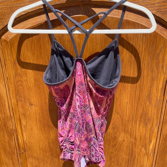 Prana Top Women Small Pink Orange Yoga Boho Sleeveless Tank (Small) - Picture 3 of 8